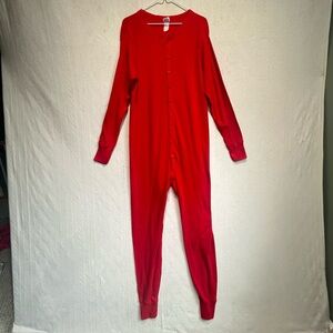 Morgan Mills Long Handles Classic Red Union Suit, long Johns base layer size XL
